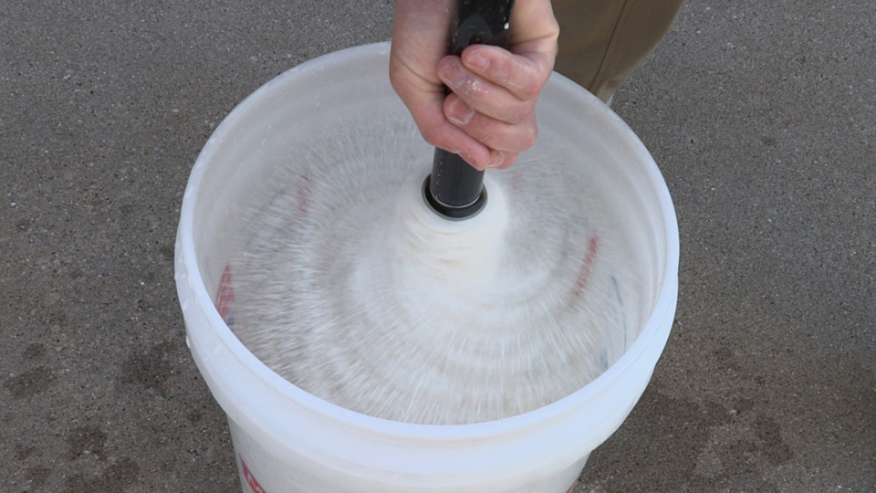 a close-up of the 2-in-1 roller cleaner in action